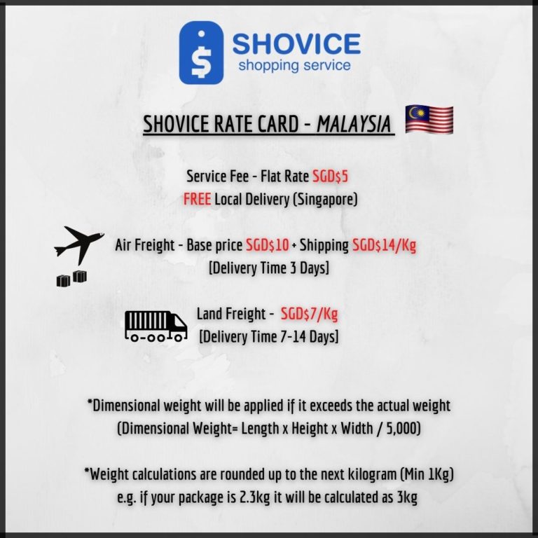 Malaysia Rate Card