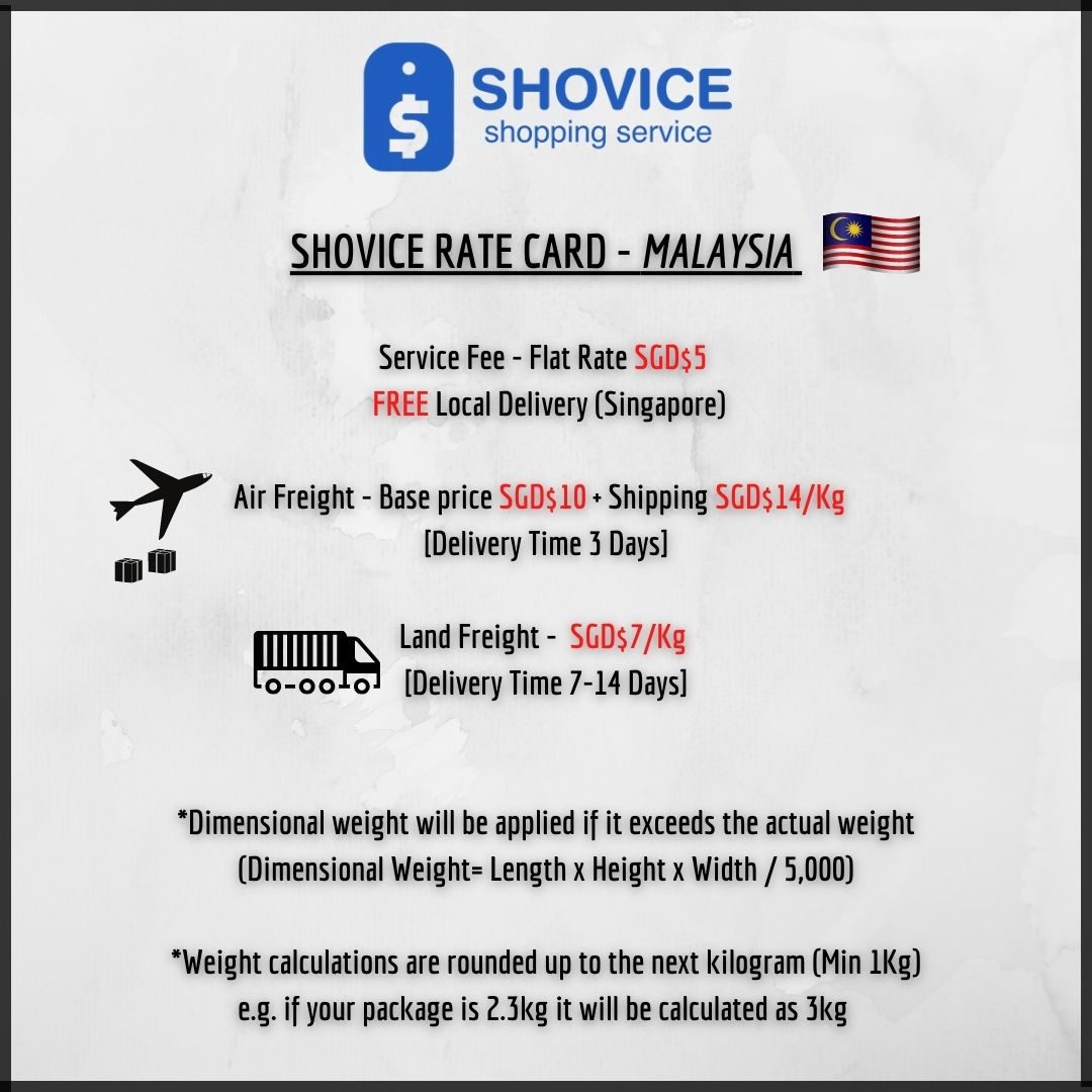 Malaysia Rate Card